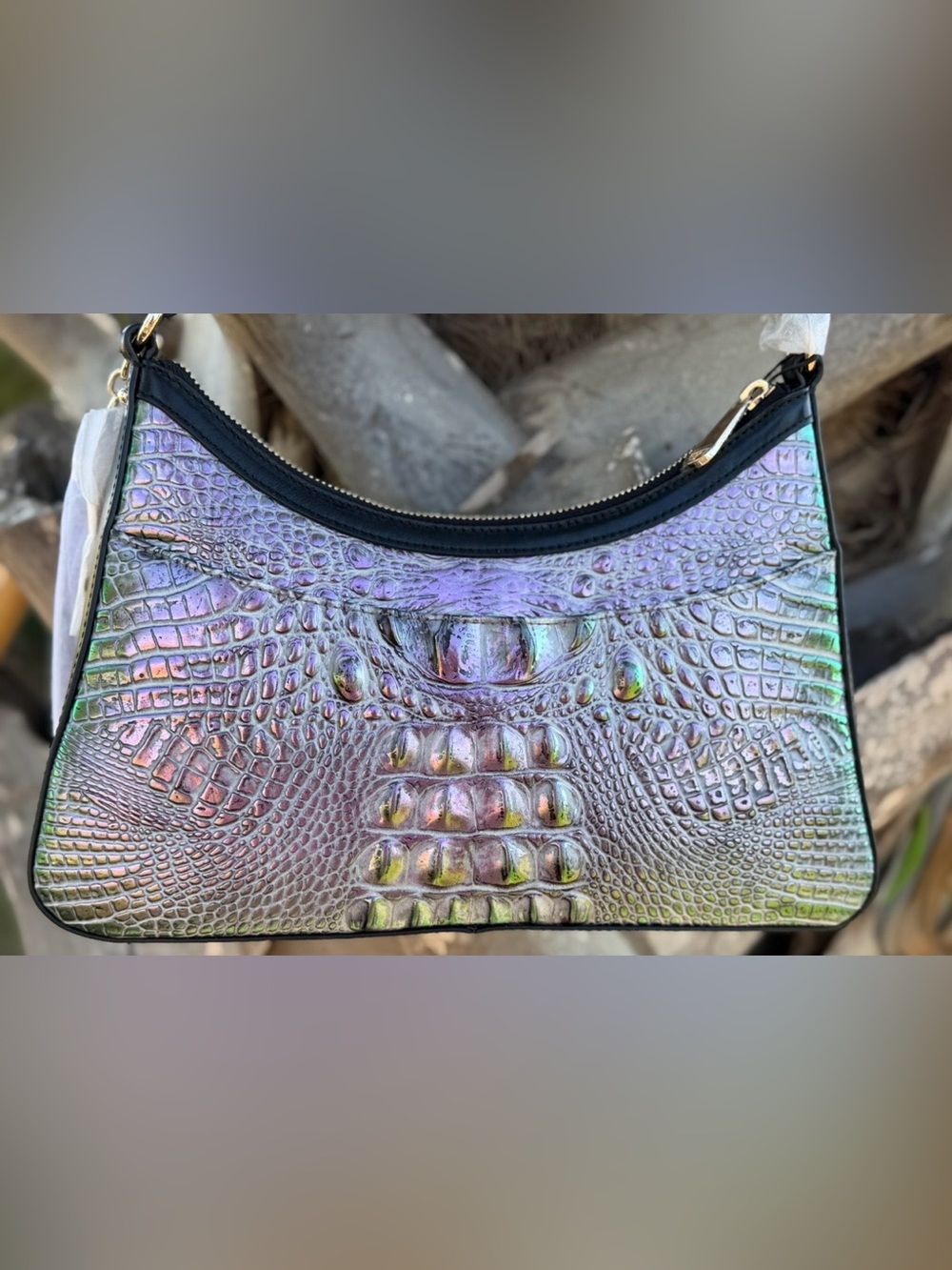 FIRM >> BRAHMIN NWT DUSK GLEAMING ESME SATCHEL ~ GENUINE LEATHER PRICE FIRM HTF - Picture 4 of 14